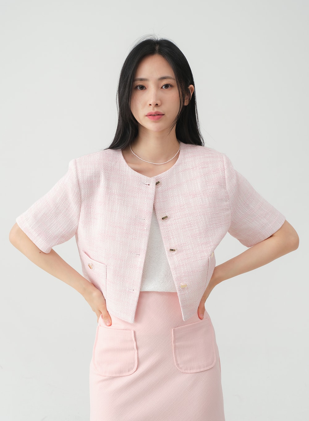 Summer Short Sleeve Tweed Jacket OY26 